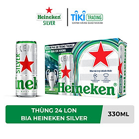 Thùng 24 lon cao Heineken Silver (330ml/lon)