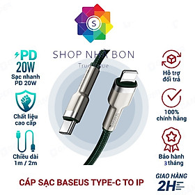 Cáp sạc nhanh pd20w truyền dữ liệu baseus metal data type-c sang iphone - hàng chính hãng