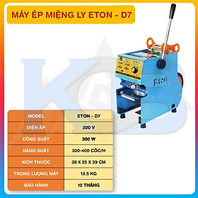 Mua Máy Ép Miệng Ly Nhựa ET D7 Ép Cốc Trà Sữa Dùng Được Cho Nhiều Loại Cốc Từ 350 Tới 700Ml Tặng Kèm Khuôn Ép Cốc Nhựa Nhỏ