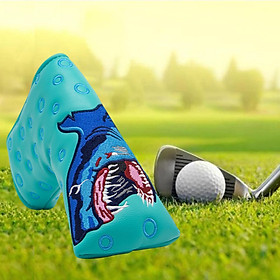 Durable PU Leather Golf Club Headcover Shark Pattern Blade Putter Protector Head Cover Accessories