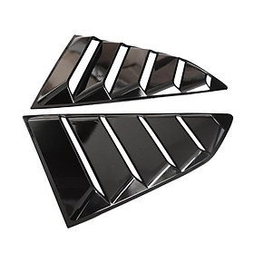 2Pieces 1/4 Bright Black Side Window Louvers Scoop Cover Vent for  Camaro 16-18