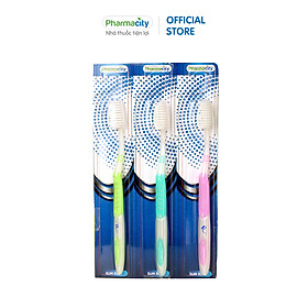 Bàn chải đánh răng Pharmacity Slim Soft siêu mảnh (Vỉ 1 cái) - Giao màu ngẫu nhiên