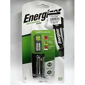 Bộ sạc pin Energizer CH2PC4 Recharge Mini tặng kèm 2 viên pin sạc AAA 700mAh - Hàng chính hãng