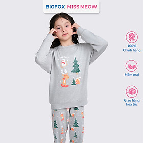 Bộ đồ Noel cho bé trai bé gái Bigfox Miss Meow size đại vải nỉ in Người Tuyết cỡ trẻ em 3-11 tuổi