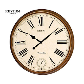 Mua Đồng hồ treo tường Nhật Bản Rhythm CMH721CR06  Kt 50.0 x 9.0cm  3.35kg Vỏ gỗ  dùng PIN