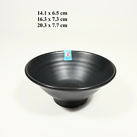 Mua Tô(bát) xoăn đựng bún phở nhựa Melamine nhám đen nhiều Size