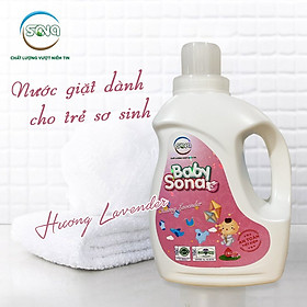 Nước giặt sinh học cho trẻ sơ sinh SONA baby 2kg, giặt xả quần áo 2 trong 1 mềm mại lưu hương