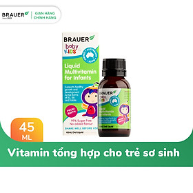 Vitamin tổng hợp Brauer Baby & Kids Liquid Multivitamin For Infant cho trẻ sơ sinh 0-12 tháng tuổi (45ml)