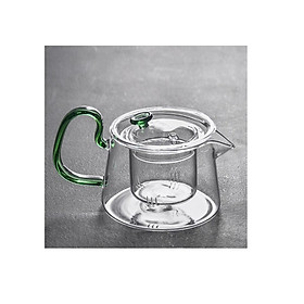 Mua Ấm Pha Trà Thủy Tinh Có Lõi Lọc Quai Hổ Phách - 580ml