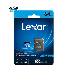 Thẻ nhớ MicroSD Lexar 32/64/128 GB Class 10, U1, V10, A1 633X Tốc Độ 100mb/s - Hàng Chính Hãng