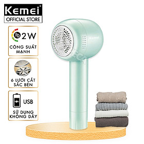 Mua Máy cắt lông xù quần áo không dây Kemei KM-2720 thiết kế 6 lưỡi cắt thông dụng cắt lông xù nhiều loại vải - Chính hãng