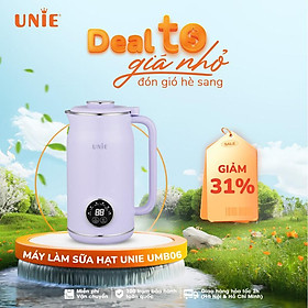 Máy làm sữa hạt đa năng UNIE UMB06 Dung tích 600ml, Nâng cấp 6 tính năng xay nấu,lòng cối dao xay chất liệu inox 304 cao cấp,thiết kế hiện đại,nhỏ gọn,hàng chính hãng.