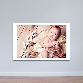 Mua Tranh Em Bé Đáng Yêu- Tranh Trang Trí Phòng Ngủ Canvas Có Viền W1167