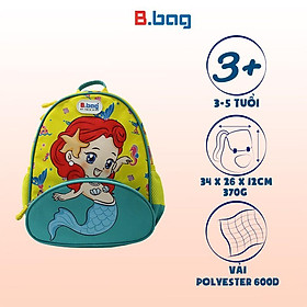 Balo mẫu giáo B.Bag Buddy-Mermaid Vàng dành cho bé 3-5 tuổi,trẻ mẫu giáo