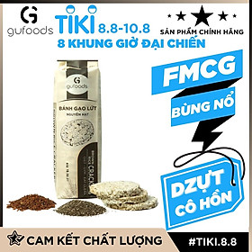 Bánh gạo lứt hạt chia ăn kiêng GUfoods - Tập gym, Giảm cân, Thực dưỡng, Eat clean