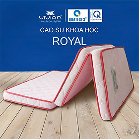 Nệm Cao Su Khoa Học Gấp 3 Ro-Yal Vivian (1.2 x 2.0 m) - Nền Trắng Hoa Văn Màu Sắc Ngẫu Nhiên