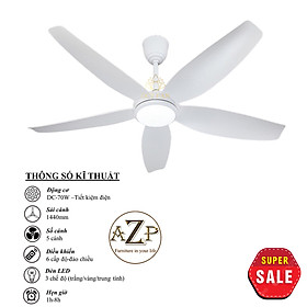Mua Siêu Sales QUẠT TRẦN AZP- 5 CÁNH NHỰA  CÔNG XUẤT 70W  CÓ REMOTE- Hàng Nhập Khẩu