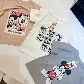 SET 3 ÁO THUN CỔ TRÒN COTTON CỘC TAY MICKEY CHO BÉ GÁI CHẤT MỀM MỊN