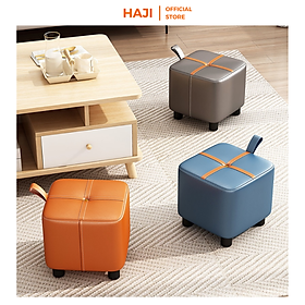 Mua Ghế đôn sofa bọc da hình hộp chống thấm nhiều màu lựa chọn trang trí phòng khách sang trọng HAJI E16