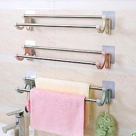 Mua Kệ vắt khăn 2 thanh inox Dính tường siêu chắc Không Cần Khoan Tường
