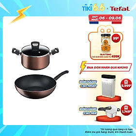 Combo Nồi thân cao Tefal Day By Day 22cm G1436105 và Chảo xào Tefal Day By Day 26cm G1437705