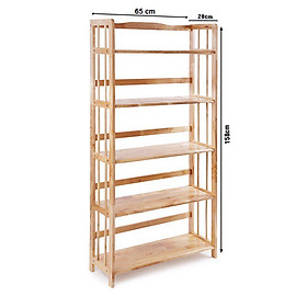 Kệ sách 5 tầng dài 65 cm gỗ cao su