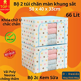 Mua Bộ 2 Túi Đựng Chăn Màn Có Chọn Màu – Combo 2 Túi Vải Quần Áo Khung Sắt Gấp Gọn Cao Cấp Amalife