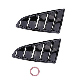 2 Pieces 1/4 Quarter Side Window Scoop Louvers Trim For 15-17 for Ford Mustang Black