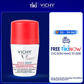 Lăn Khử Mùi Giúp Khô Thoáng Vùng Da Dưới Cánh Tay 72h Vichy Detransprirant Intensif 72h Transpiration Excessive (50ml)