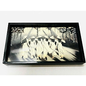 Khay sơn mài - Mã KC06 size 15x25x2.5 cm đẹp mắt, sang trọng, quà tặng ý nghĩa
