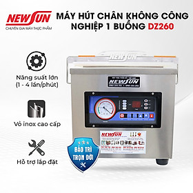 Máy Hút Chân Không, Đóng Gói Thực Phẩm Công Nghiệp 1 Buồng DZ260 NEWSUN - Sản Lượng 100-200 Túi/ Giờ -  Hàng Chính Hãng