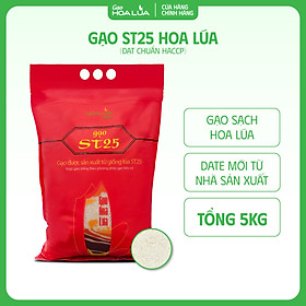 [Siêu Sale] Gạo ST25 Hoa Lúa túi 5kg - Dẻo nhiều, mềm cơm, hương thơm đặc trưng