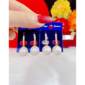 Bông tai nữ màu vàng 18 cao cấp mẫu mới
