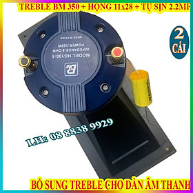 Mua CẶP LOA TREBLE KÈN BM 350 - 2 CỦ KÈN BM CÔN 35 + 2 HỌNG 11X28 + 2 TỤ 2.2MF HÀNG NHẬP KHẨU - GIÁ 2 LOA