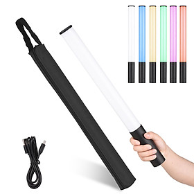 RGB Light Wand Stick Handheld Photography Video Light Bi-Color Temperature 2500K-9900K 12 Levels Dimmable Brightness