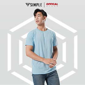 Áo Thun Nam cổ tròn TSIMPLE áo phông trơn basic tay ngắn vải cotton co giãn, dày dặn , form chuẩn nhiều màu - Thiên thanh - XL