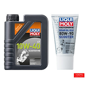 Combo Nhớt Liqui Moly Scooter 10W40 MB 1L + Hộp số Liqui Moly 150ML