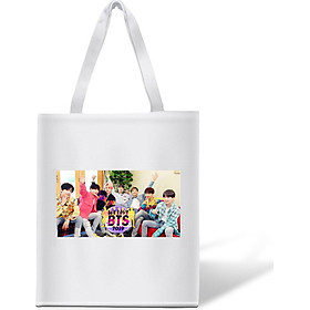 Túi tote vải in hình nhóm BTS We Love BTS