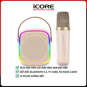 Hình ảnh Bộ Loa Karaoke Mini Bluetooth iCore ISM02 Kèm 01 Micro - Hàng chính hãng