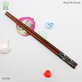 Đũa Gỗ Trắc Đầu Cẩm Quy Ốc Bào Ngư Úc - Kháng Khuẩn Siêu Sạch  Bộ 5 Đôi