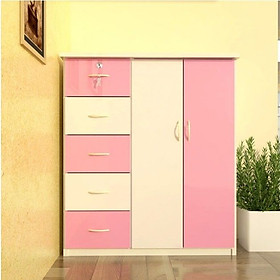 Mua Tủ nhựa Đài Loan 2 cánh 5 ngăn T305 màu hồng (106 x 45 x 120 cm)