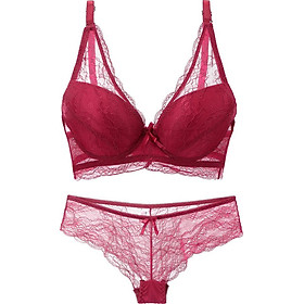 Bộ đồ lót đệm nâng ngực  quần tam giác xuyên thấu