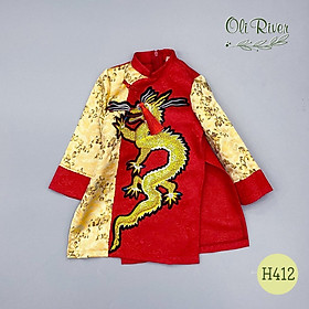 Áo dài tết cho bé trai mẫu Rồng vàng từ 12-40kg hàng thiết kế cao cấp