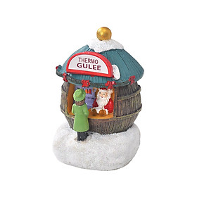 Christmas Glowing House Lighted Holiday House Xmas Ornament Santa Claus Figurine for Home Desktop Table Decor Birthday Gift