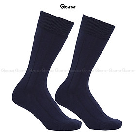 Tất vớ nam cổ cao 25cm GOMTAT mẫu gân chìm, chất liệu 90 cotton cao cấp thoáng mát êm chân - GOM-MIX09-1DOI - Xanh