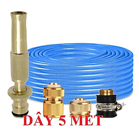 Bộ dây vòi xịt nước rửa xe, tưới cây . tăng áp 3 lần, loại 3m, 5m 206587Vđầu đồng, cút đồng, d.vàng