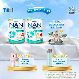 [Tặng Đồ chơi toán học cân bằng] Bộ 2 lon Sữa bột Nestlé NAN OPTIPRO PLUS 4 800g/lon với 5HMO Giúp tiêu hóa tốt + Tăng cường đề kháng - Bé 2-6 tuổi