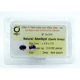Mua Bông Tai Thạch Anh Tím Amethyst Mài Giác Oval 5*7mm Kiểm Định
