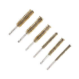 6 Pieces 8mm 10mm 12mm 15mm 17mm 19mm Wire Brush Paint Remover Tube Brush Bore Cleaning Brush for Electric Drill Impact Ports