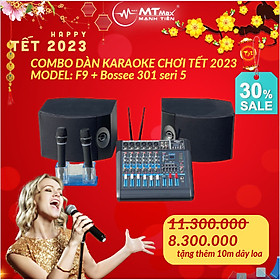 [ưu đãi Freeship] Combo dàn karaoke gia đình sân khấu cực đỉnh 2023 siêu hay loa Bose 301 seri V kèm mixer liền công suất F9 sẵn 2 micro tặng kèm 10m dây loa bảo hành 12 tháng